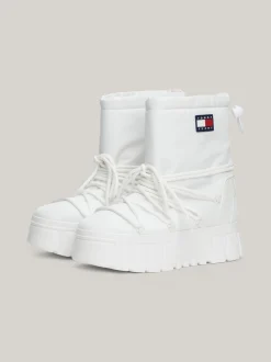 Botki*Tommy Hilfiger Hybrydowe śniegowce Z Ciepłą Wyściółką ECRU