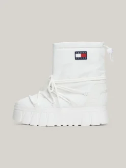 Botki*Tommy Hilfiger Hybrydowe śniegowce Z Ciepłą Wyściółką ECRU