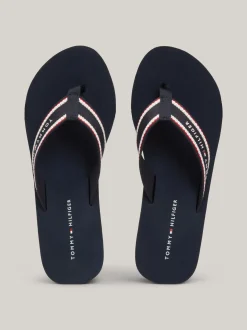 Sandały*Tommy Hilfiger Japonki Na Koturnie Z Logo SPACE BLUE