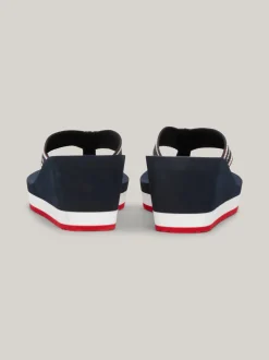 Sandały*Tommy Hilfiger Japonki Na Koturnie Z Logo SPACE BLUE