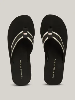 Sandały*Tommy Hilfiger Japonki Na Platformie Z Logo BLACK