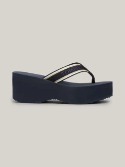 Sandały*Tommy Hilfiger Japonki Na Platformie Z Logo SPACE BLUE