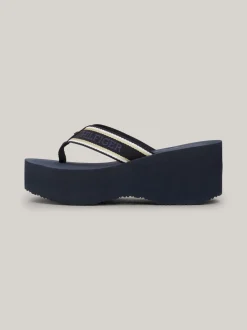 Sandały*Tommy Hilfiger Japonki Na Platformie Z Logo SPACE BLUE