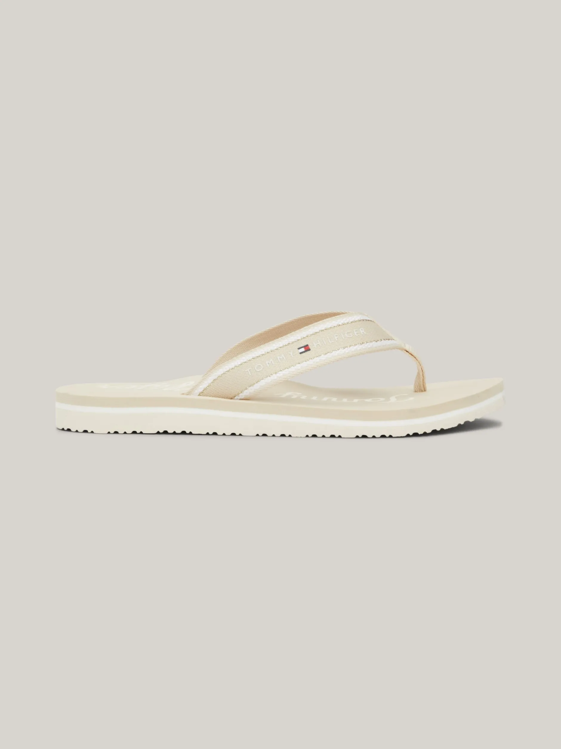 Sandały*Tommy Hilfiger Japonki Z Graficznym Logo CLASSIC BEIGE
