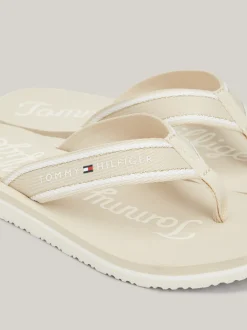 Sandały*Tommy Hilfiger Japonki Z Graficznym Logo CLASSIC BEIGE