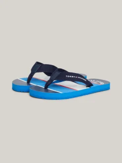 Obuwie I Akcesoria*Tommy Hilfiger Japonki Z Parcianymi Paskami I Logo BLUE