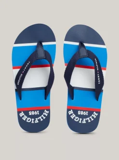 Obuwie I Akcesoria*Tommy Hilfiger Japonki Z Parcianymi Paskami I Logo BLUE