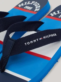 Obuwie I Akcesoria*Tommy Hilfiger Japonki Z Parcianymi Paskami I Logo BLUE
