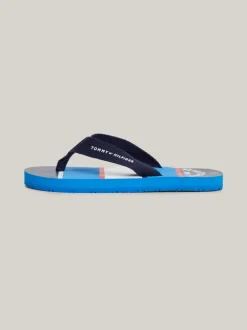 Obuwie I Akcesoria*Tommy Hilfiger Japonki Z Parcianymi Paskami I Logo BLUE