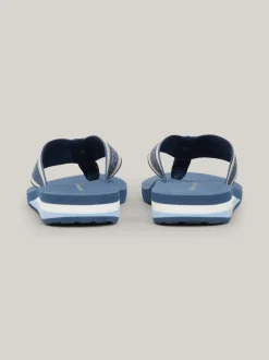 Sandały*Tommy Hilfiger Japonki Z Parcianymi Paskami I Logo FOSSIL BLUE