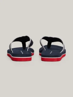 Sandały*Tommy Hilfiger Japonki Z Parcianymi Paskami I Logo SPACE BLUE