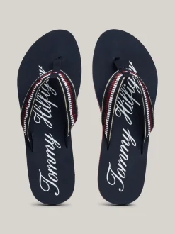 Sandały*Tommy Hilfiger Japonki Z Paskami Z Sygnowanej Taśmy SPACE BLUE