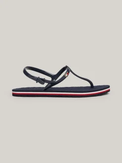Sandały*Tommy Hilfiger Japonki Z Paskiem Wokół Kostki I Flagą SPACE BLUE