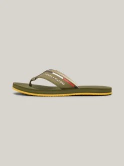 Sandały I Japonki*Tommy Hilfiger Japonki Z Paskiem Z Logo UTILITY OLIVE