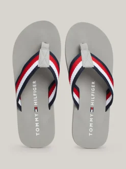 Sandały I Japonki*Tommy Hilfiger Japonki Z Sygnowanym Wzorem ANTIQUE SILVER