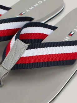 Sandały I Japonki*Tommy Hilfiger Japonki Z Sygnowanym Wzorem ANTIQUE SILVER
