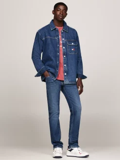 Koszule*Tommy Hilfiger Jeansowa Koszula Wierzchnia Z Kieszenią MID INDIGO