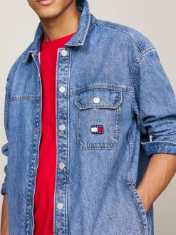 Koszule*Tommy Hilfiger Jeansowa Koszula Wierzchnia Z Gamy Essential MID INDIGO