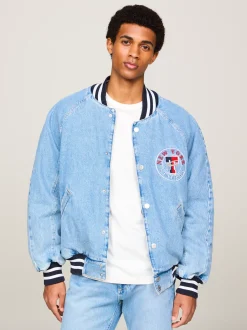 Kurtki & Płaszcze|Bomberki*Tommy Hilfiger Jeansowa Kurtka Bomber Z Kolekcji Explorer DENIM LIGHT