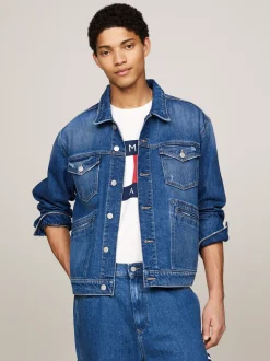 Kurtki & Płaszcze*Tommy Hilfiger Jeansowa Kurtka Isaac Z Efektem Znoszenia DENIM MEDIUM
