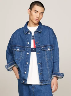 Kurtki & Płaszcze*Tommy Hilfiger Jeansowa Kurtka Typu Trucker Aiden Archive DENIM MEDIUM