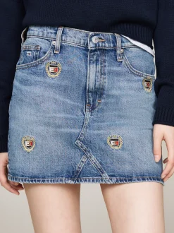 Spódnice*Tommy Hilfiger Jeansowa Spódnica Izzie Ze średnim Stanem DENIM MEDIUM