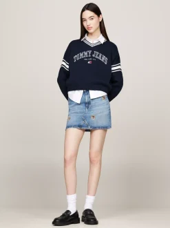 Spódnice*Tommy Hilfiger Jeansowa Spódnica Izzie Ze średnim Stanem DENIM MEDIUM