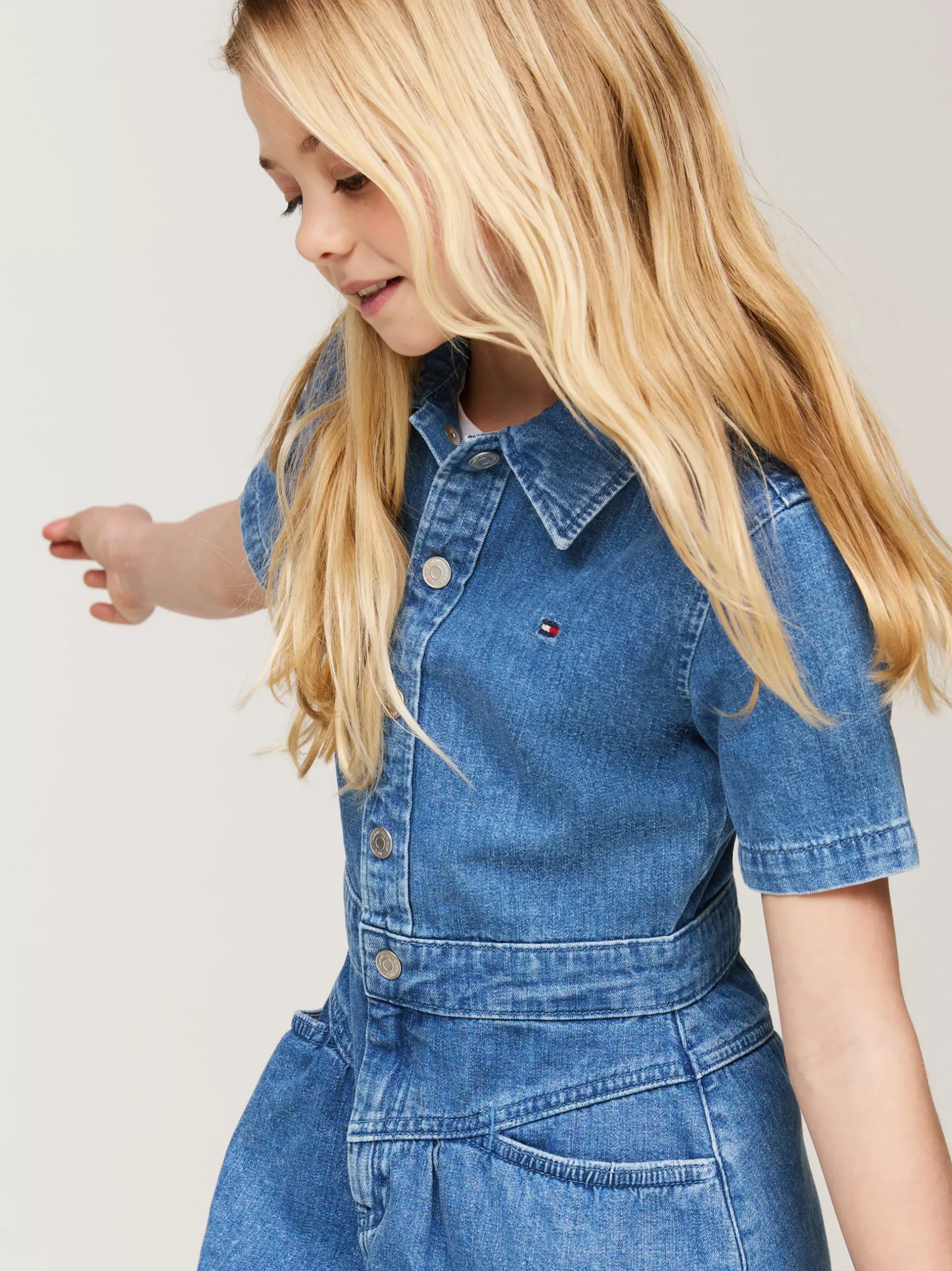 Sukienki*Tommy Hilfiger Jeansowa Sukienka Koszulowa LTWEIGHTDENIM