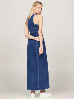 Sukienki*Tommy Hilfiger Jeansowa Sukienka Maxi Z Zapięciem Na Guziki DENIM MEDIUM