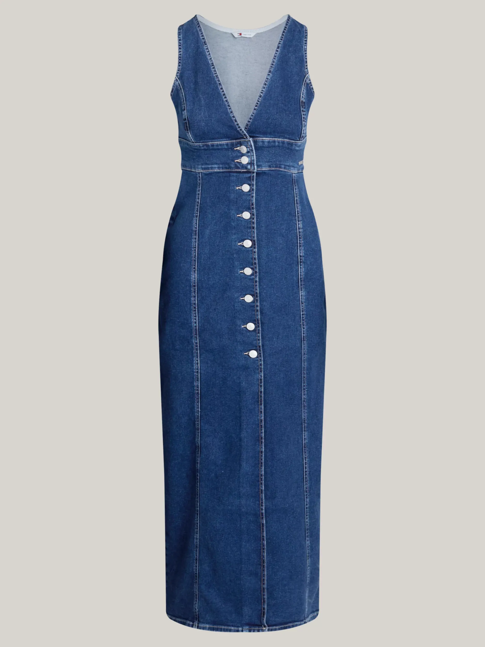 Sukienki*Tommy Hilfiger Jeansowa Sukienka Maxi Z Zapięciem Na Guziki DENIM MEDIUM