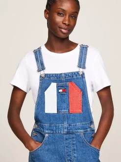 Sukienki*Tommy Hilfiger Jeansowa Sukienka Ogrodniczka O Długości Midi DENIM MEDIUM