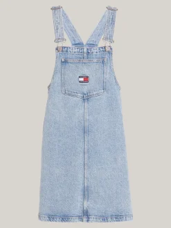 Sukienki*Tommy Hilfiger Jeansowa Sukienka Ogrodniczka O Długości Mini DENIM LIGHT