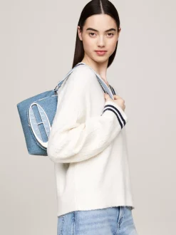 Torby Na Ramię*Tommy Hilfiger Jeansowa Torebka Na Ramię Z Origin Dostępna Na Stronie I W Sklepie TH LIGHT BLUE DENIM