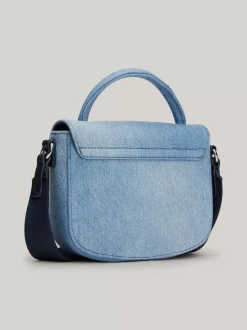 Torebki Na Pasku*Tommy Hilfiger Jeansowa Torebka Na Ramię Z Plakietką Origin DENIM