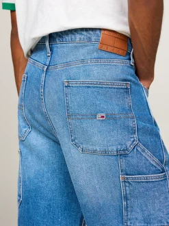 Szorty*Tommy Hilfiger Jeansowe Szorty W Stolarskim Stylu DENIM MEDIUM