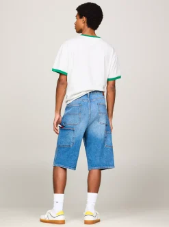 Szorty*Tommy Hilfiger Jeansowe Szorty W Stolarskim Stylu DENIM MEDIUM