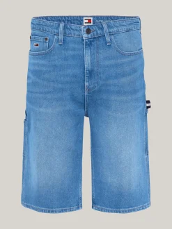 Szorty*Tommy Hilfiger Jeansowe Szorty W Stolarskim Stylu DENIM MEDIUM