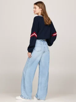 Jeansy*Tommy Hilfiger Jeansy Claire Z Szerokimi Nogawkami W Stylu Varsity DENIM LIGHT
