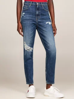 Jeansy*Tommy Hilfiger Jeansy Mom Fit Z Bardzo Wysokim Stanem DENIM DARK