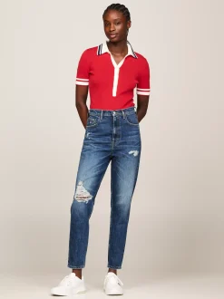 Jeansy*Tommy Hilfiger Jeansy Mom Fit Z Bardzo Wysokim Stanem DENIM DARK