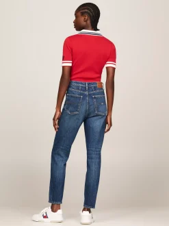 Jeansy*Tommy Hilfiger Jeansy Mom Fit Z Bardzo Wysokim Stanem DENIM DARK