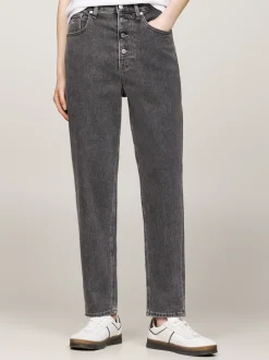 Jeansy*Tommy Hilfiger Jeansy Mom Fit Z Bardzo Wysokim Stanem DENIM BLACK