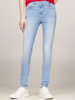 Jeansy*Tommy Hilfiger Jeansy Nora O Obcisłym Kroju Ze średnim Stanem DENIM LIGHT
