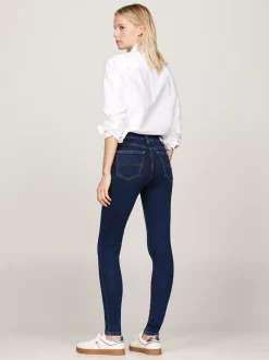 Jeansy*Tommy Hilfiger Jeansy Nora O Wąskim Kroju Ze średnim Stanem DENIM DARK