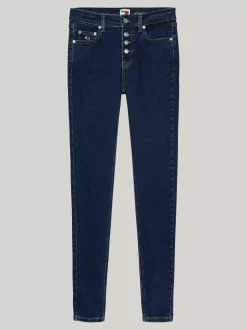 Jeansy*Tommy Hilfiger Jeansy Nora O Wąskim Kroju Ze średnim Stanem DENIM DARK