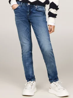 Jeansy*Tommy Hilfiger Jeansy Nora Z Efektem Wyblaknięcia MID BLUE