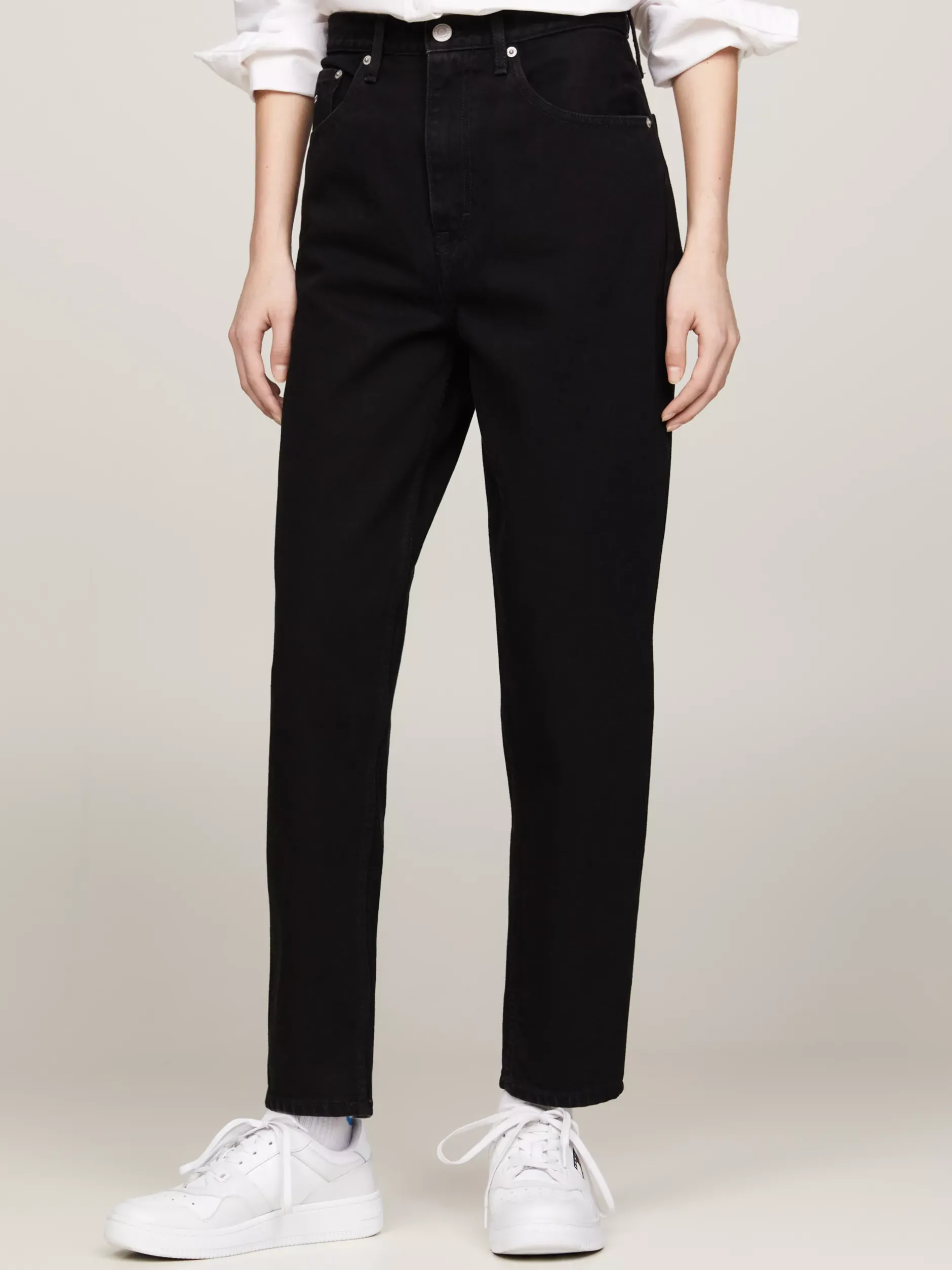 Jeansy*Tommy Hilfiger Jeansy O Kroju Mom Fit Ze Zwężanymi Nogawkami DENIM BLACK