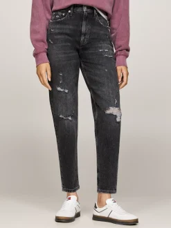 Jeansy*Tommy Hilfiger Jeansy O Kroju Mom Z Bardzo Wysokim Stanem DENIM BLACK