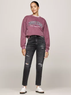 Jeansy*Tommy Hilfiger Jeansy O Kroju Mom Z Bardzo Wysokim Stanem DENIM BLACK