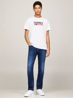 Jeansy*Tommy Hilfiger Jeansy Ryan O Regularnym Kroju Z Prostymi Nogawkami I Efektem Wyblaknięcia ASPEN DARK BLUE STRETCH